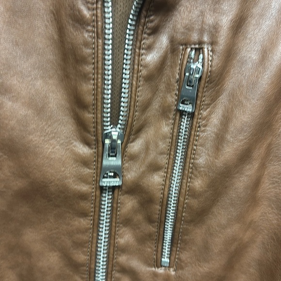 Guess Coat Men’s XL Brown with Silver Zippers. Knit at arms. - Picture 4 of 12